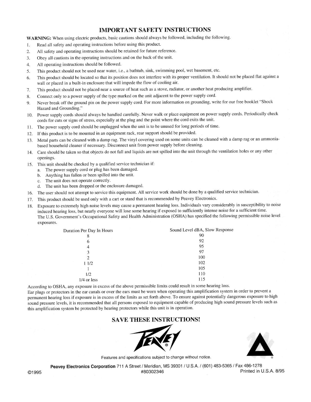 Peavey DPB Head manual 