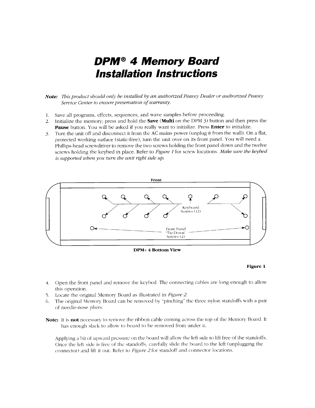 Peavey DPM 4 manual 