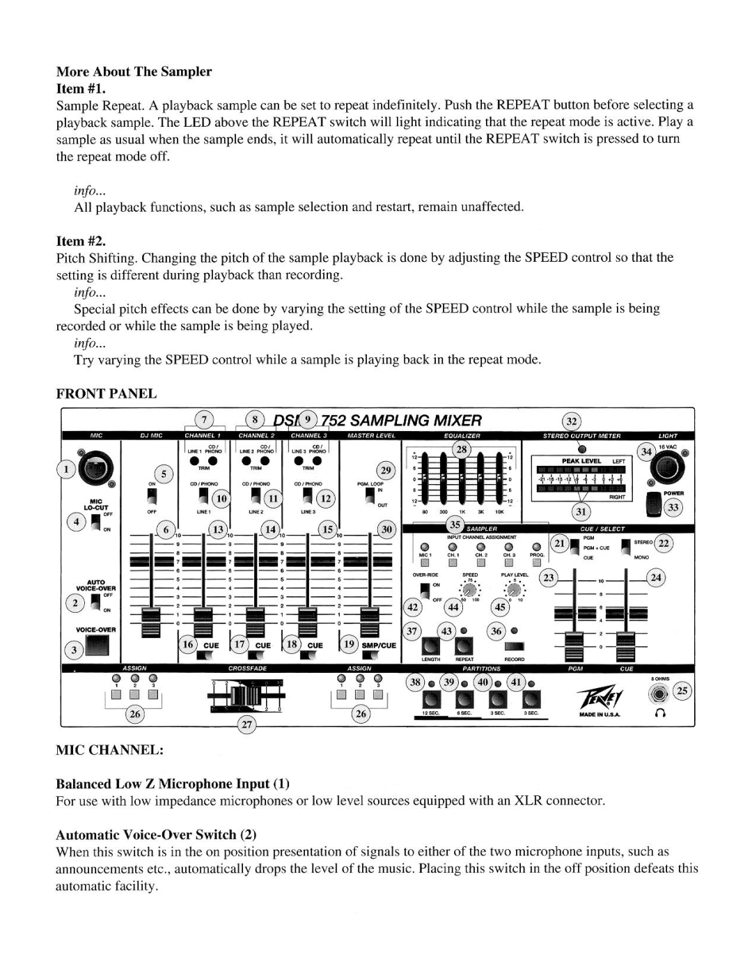 Peavey DSM 752 manual 