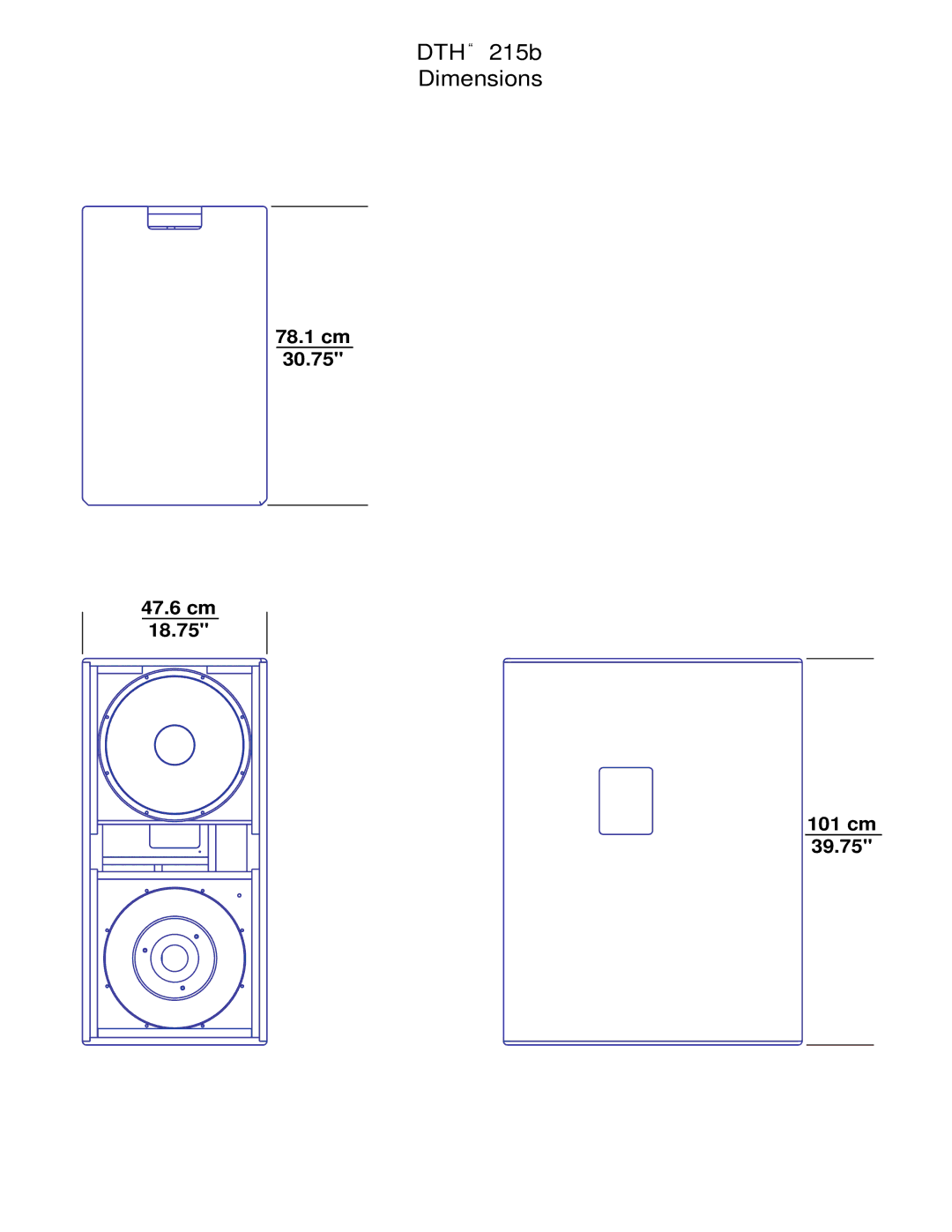 Peavey specifications DTH 215b Dimensions 