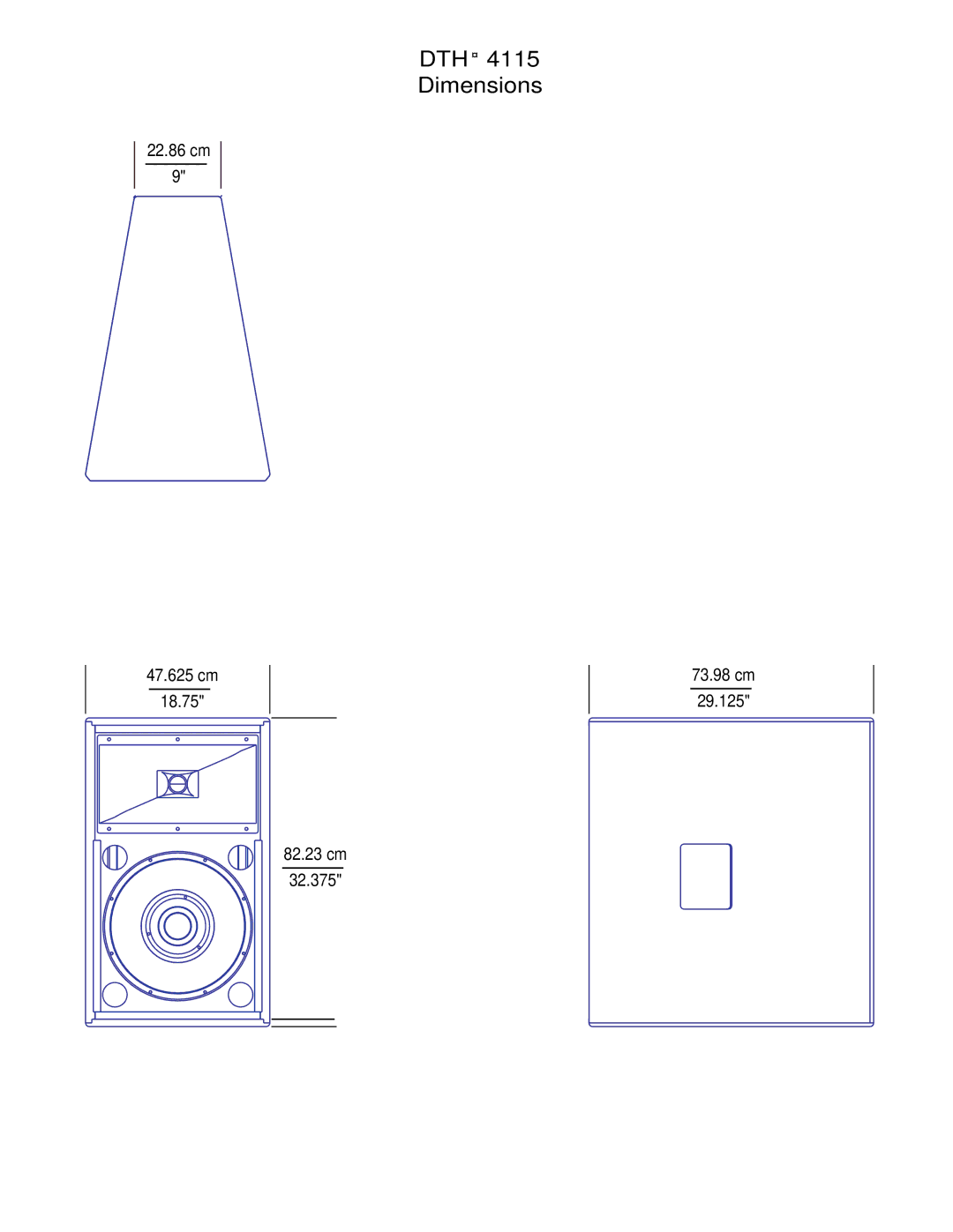 Peavey DTH 4115 specifications DTH Dimensions 