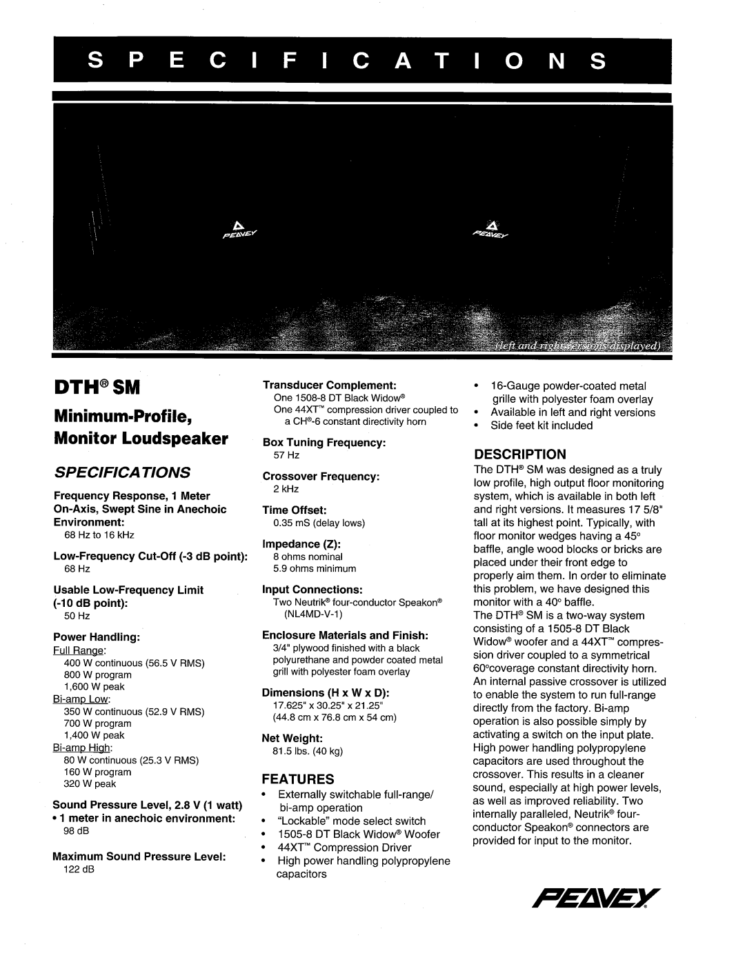 Peavey DTH SM manual 