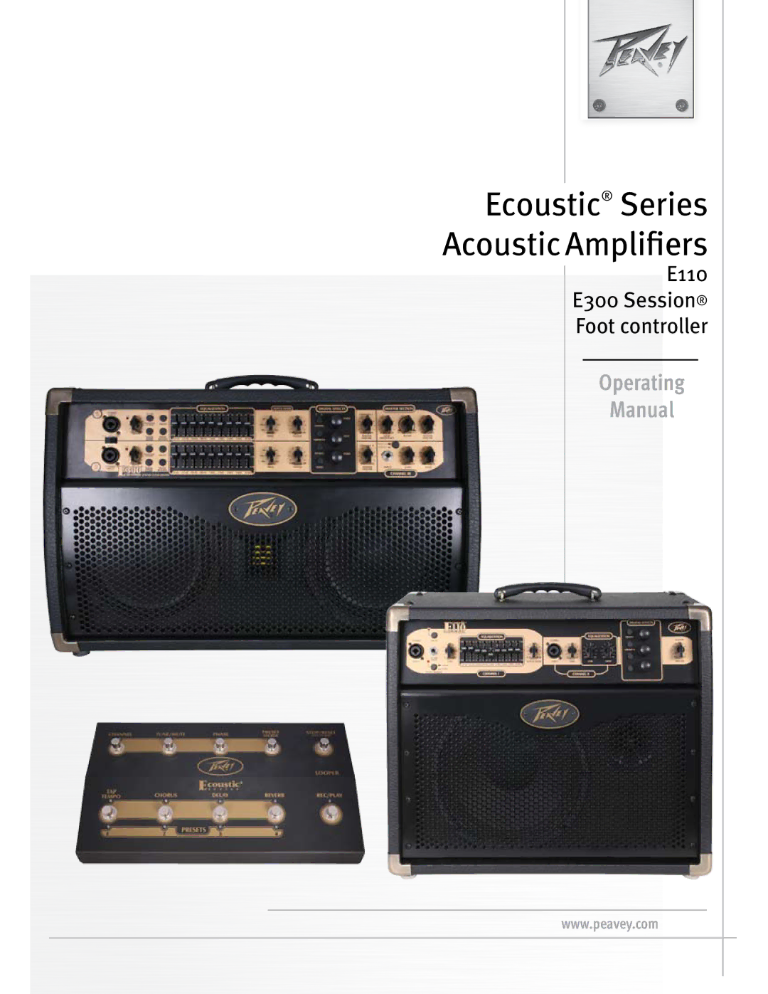 Peavey E110 manual Ecoustic Series Acoustic Amplifiers 