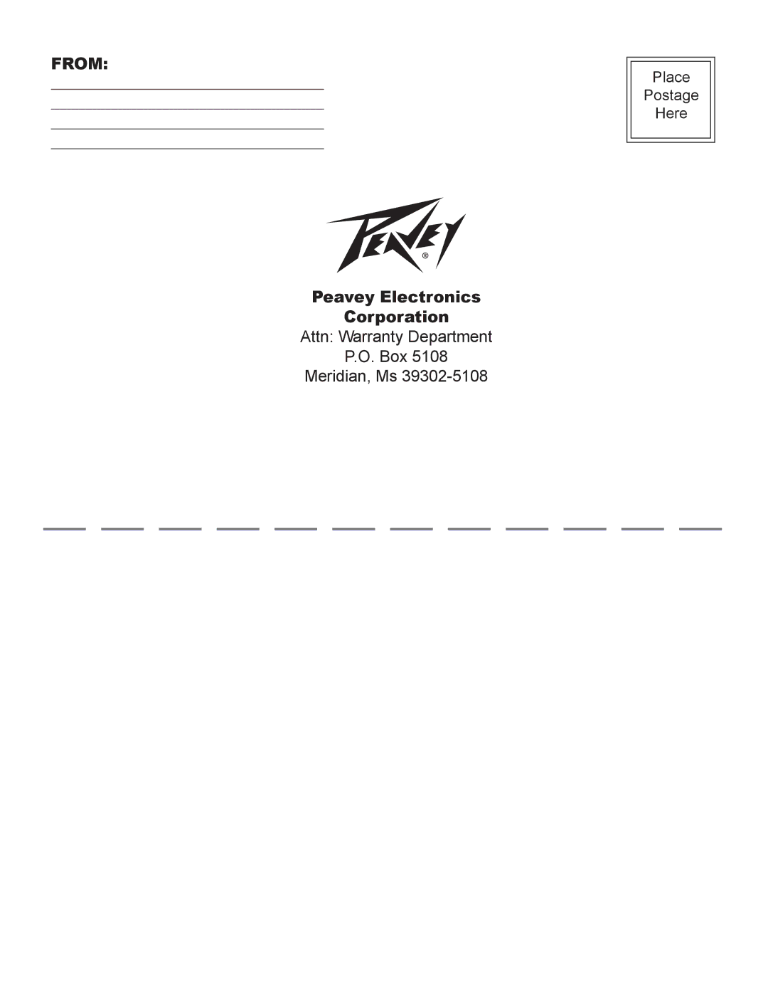 Peavey E20 manual From, Peavey Electronics Corporation 