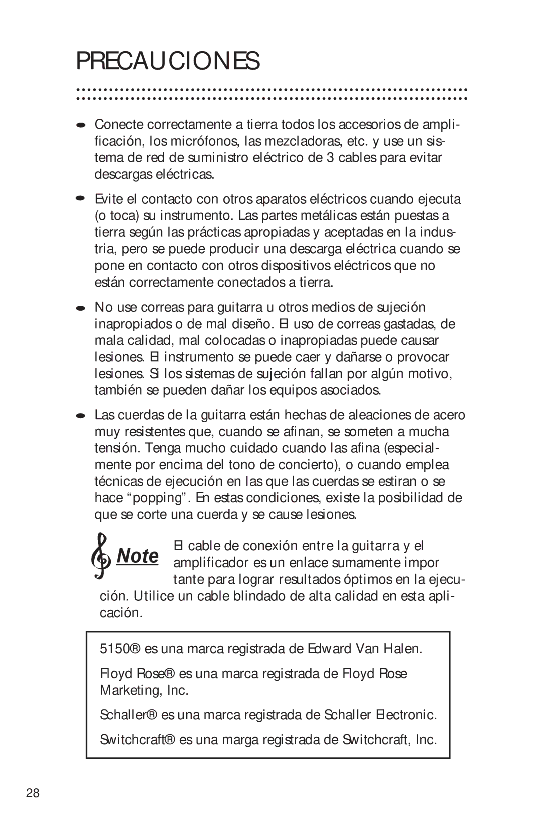 Peavey Electronics manual Precauciones 