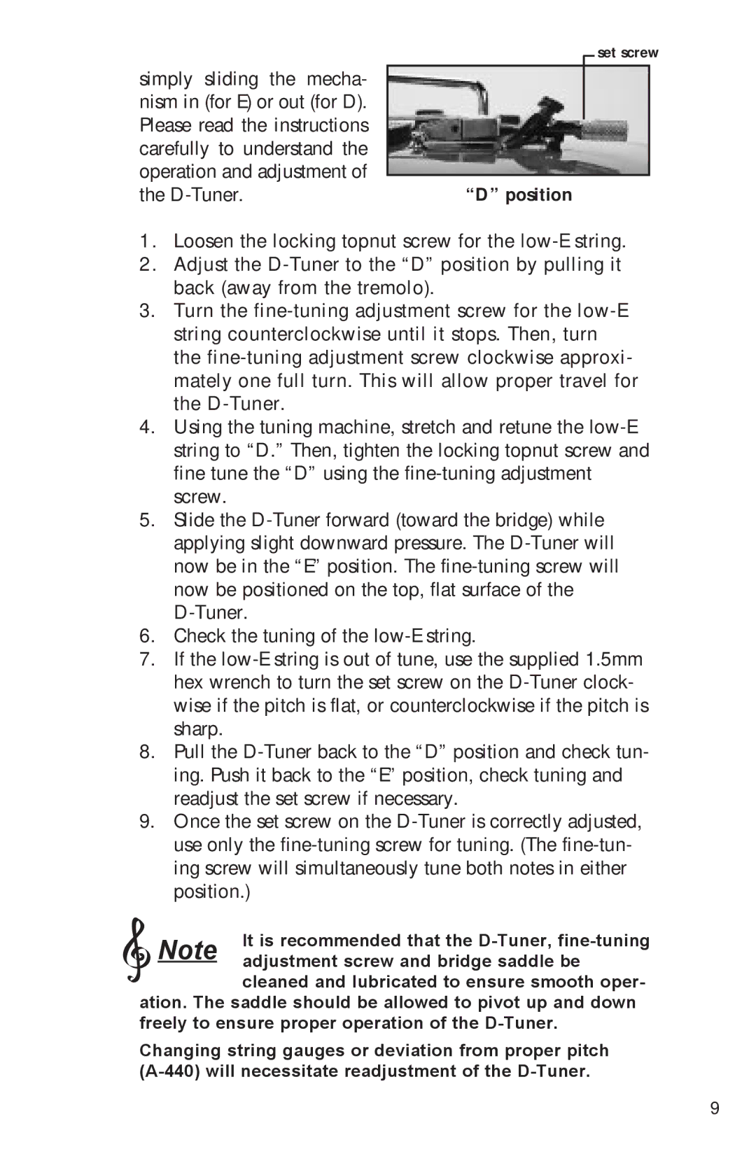 Peavey Electronics manual Position 