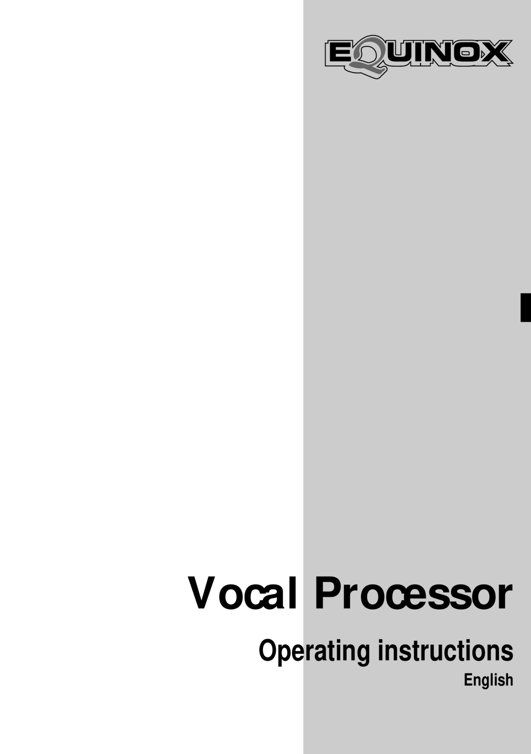 Peavey Equinox operating instructions Vocal Processor 