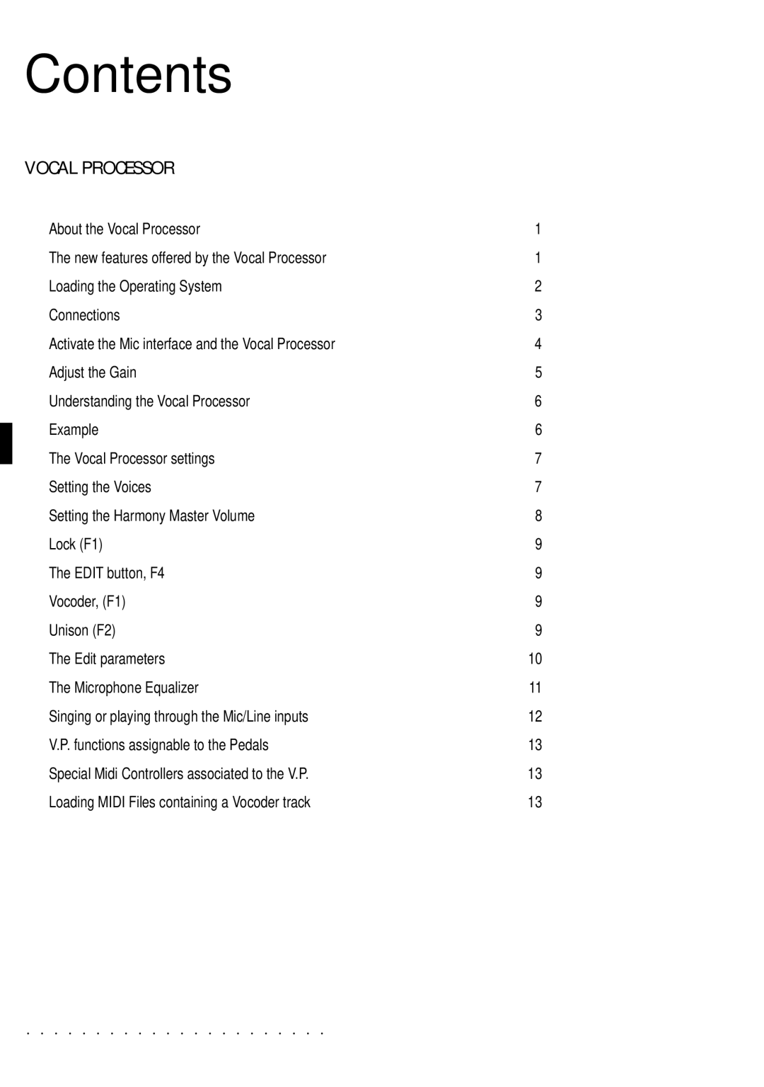 Peavey Equinox operating instructions Contents 