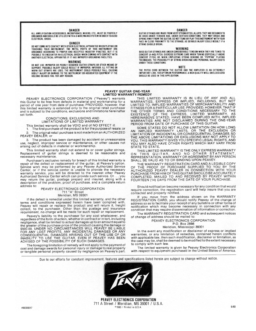 Peavey Fury manual 