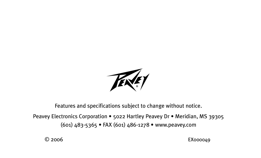 Peavey humbucker model owner manual EX000049 