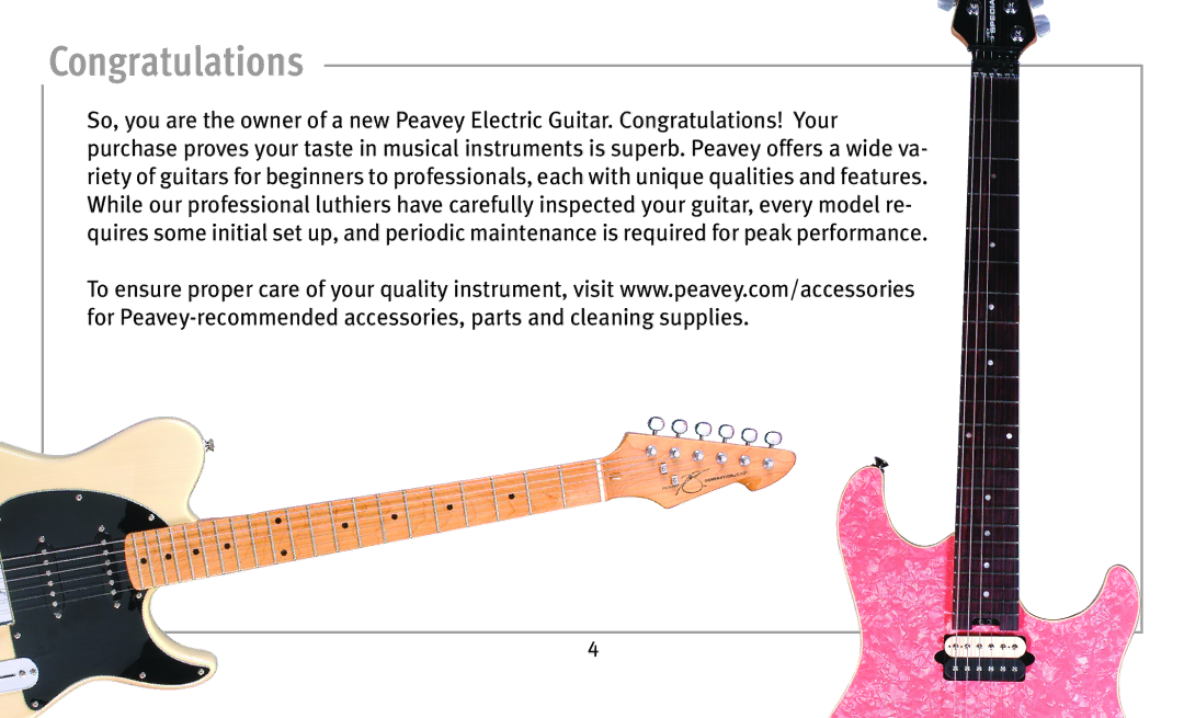 Peavey humbucker model owner manual Congratulations 