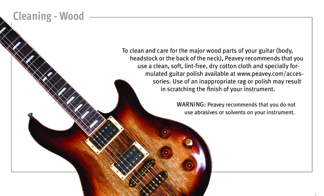 Peavey humbucker model owner manual Cleaning Wood 