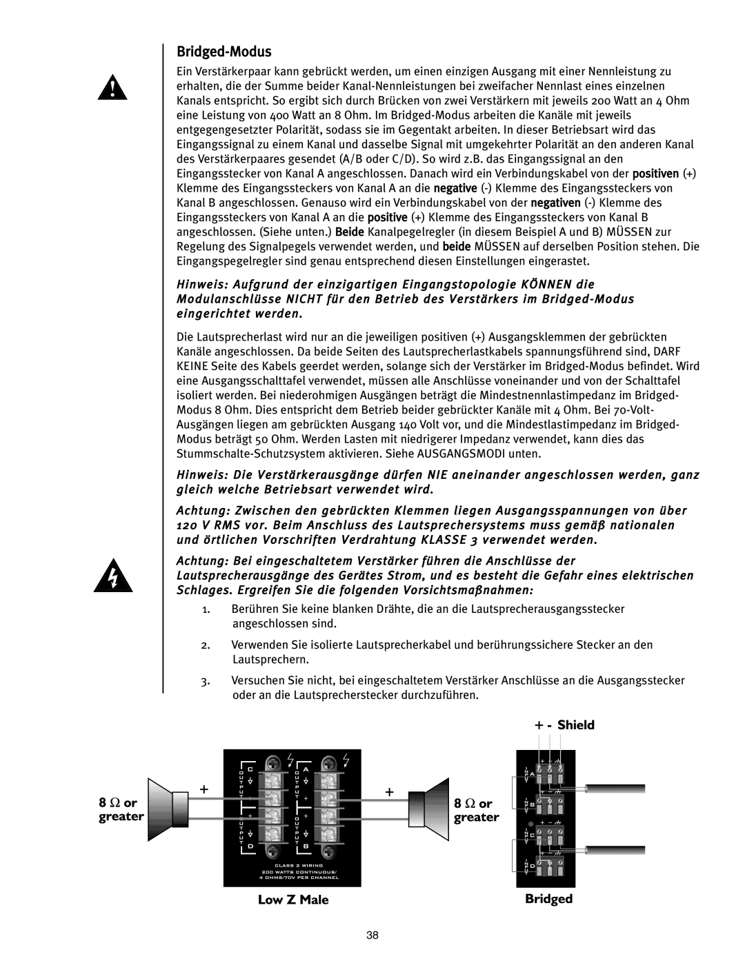 Peavey ICS 4200 user manual Bridged-Modus 