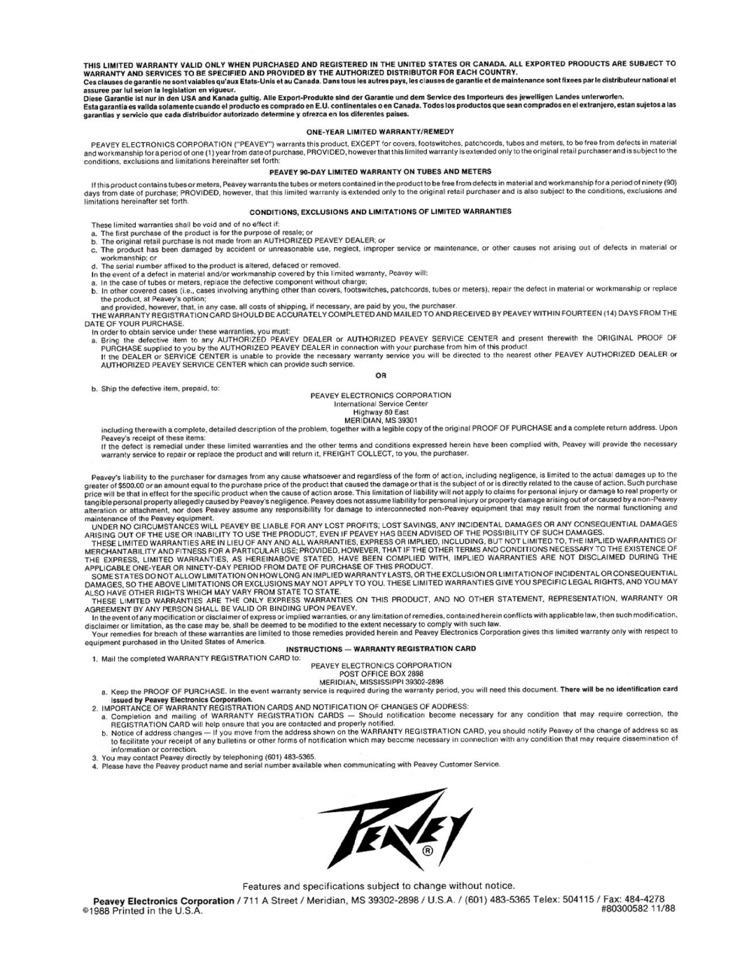 Peavey IIB manual 