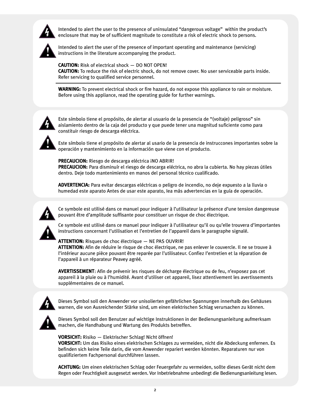 Peavey Impulse 100P operation manual 