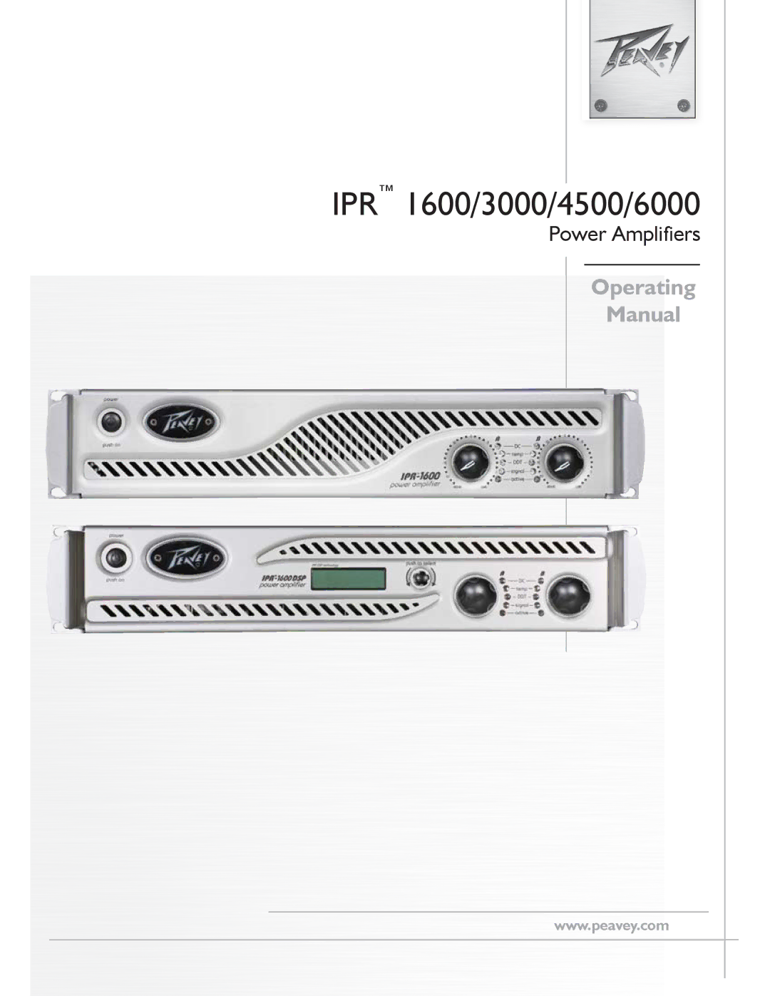 Peavey IPR 6000, IPR 3000, IPR 4500 manual IPR 1600/3000/4500/6000 