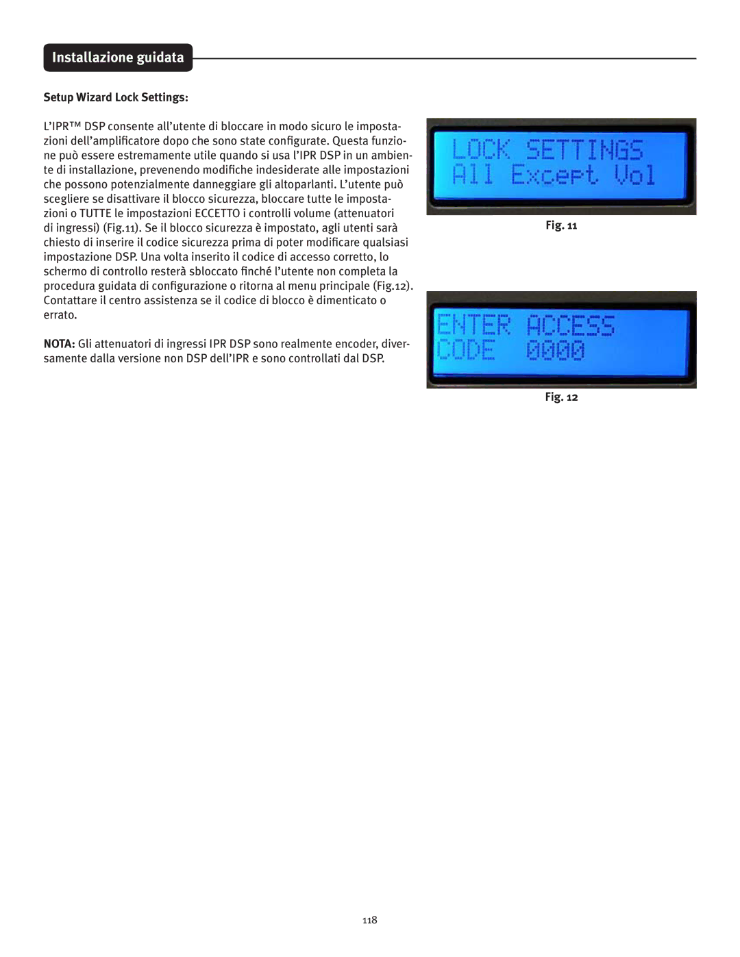 Peavey IPR 4500, IPR 3000, IPR 6000, IPR 1600 manual Setup Wizard Lock Settings 