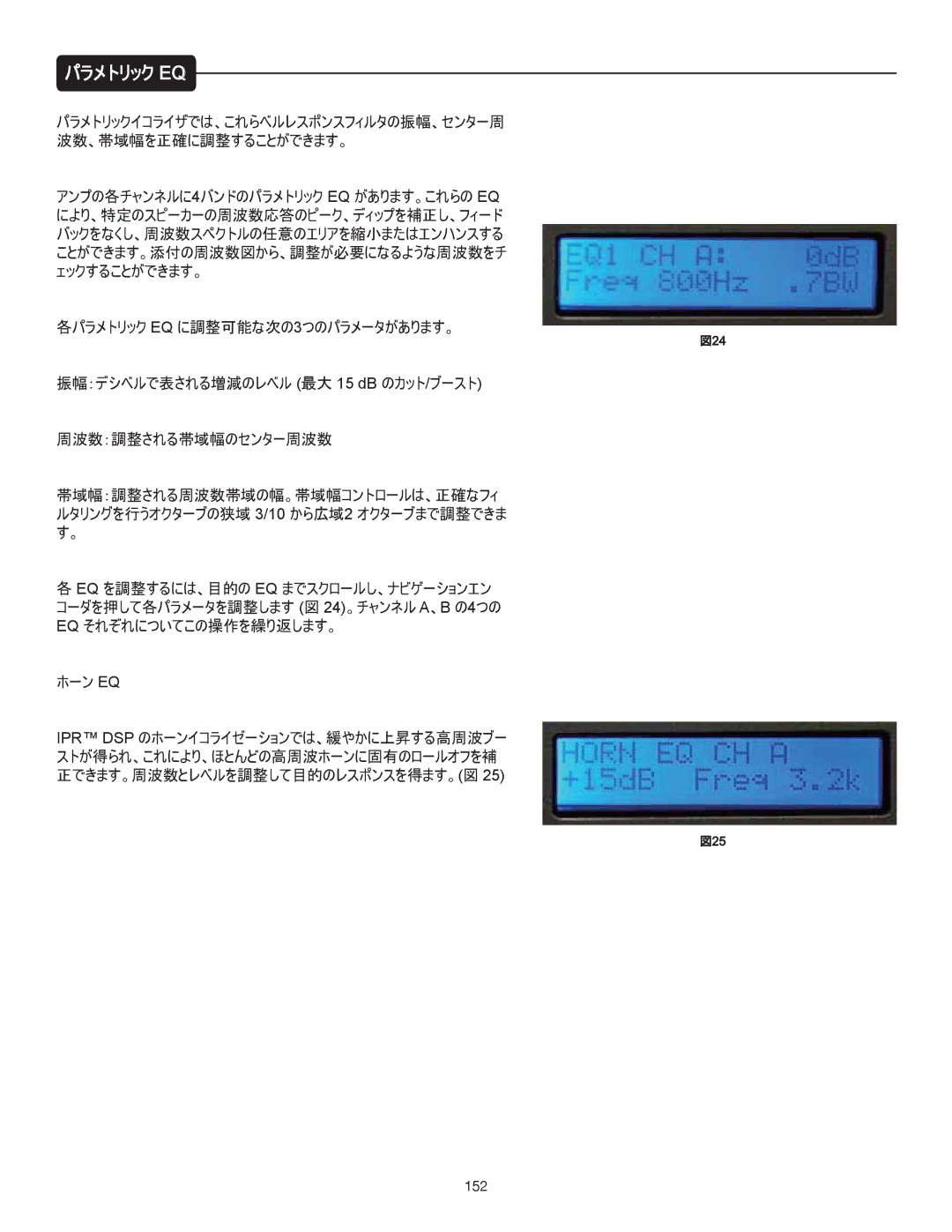 Peavey IPR 3000, IPR 6000, IPR 4500, IPR 1600 manual パラメトリック Eq 