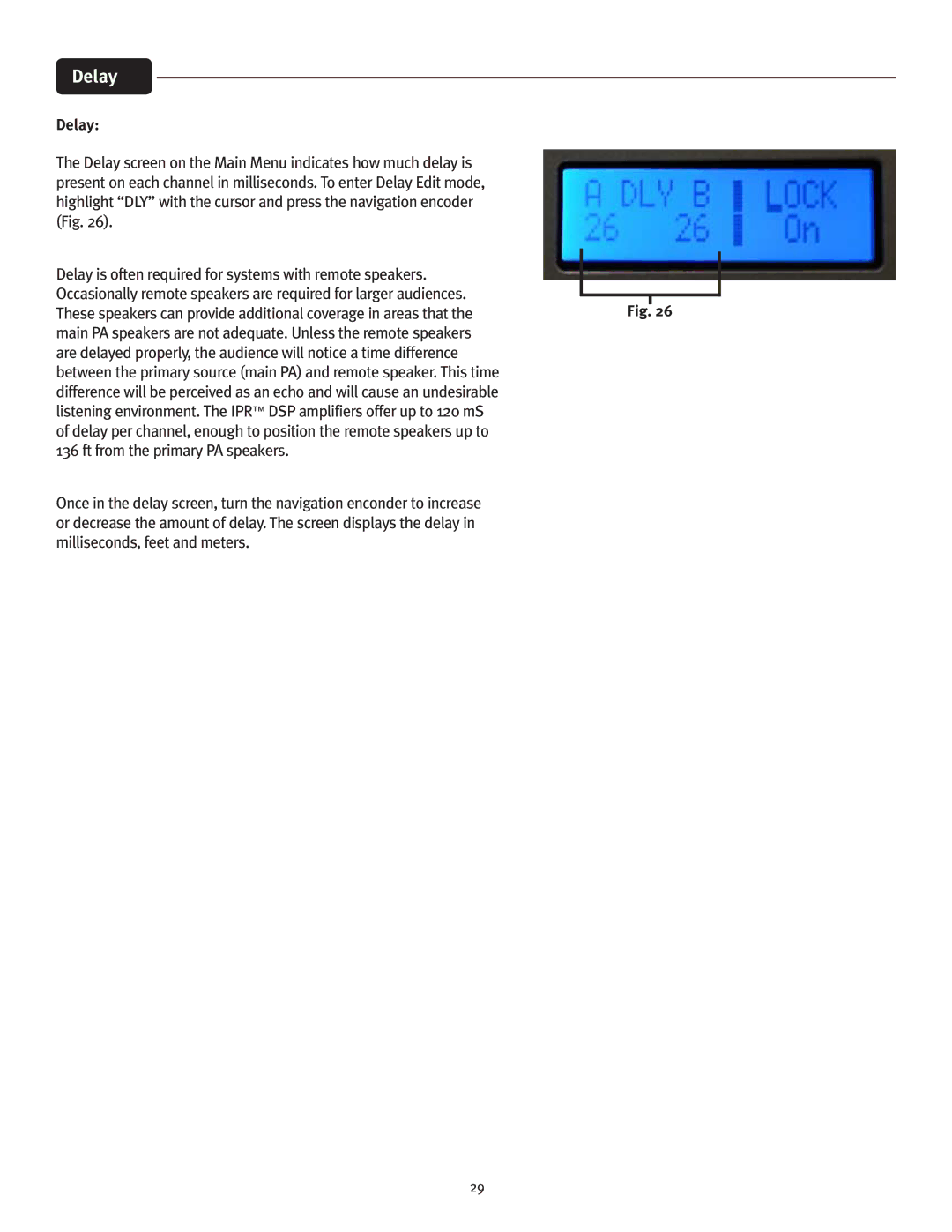 Peavey IPR 6000, IPR 3000, IPR 4500, IPR 1600 manual Delay 