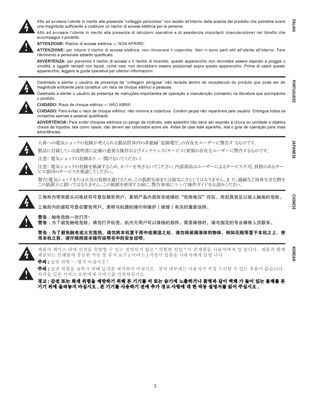 Peavey IPR 1600, IPR 3000, IPR 6000, IPR 4500 manual 人体への電気ショックの危険が考えられる製品筐体内の非絶縁「危険電圧」の存在をユーザーに警告す るものです。 