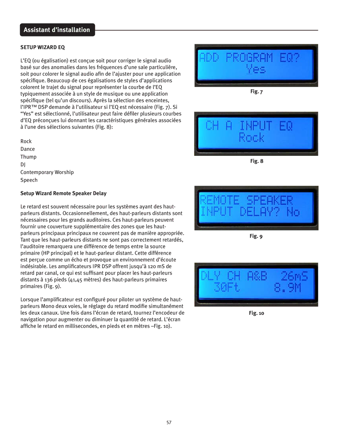 Peavey IPR 6000, IPR 3000, IPR 4500, IPR 1600 manual Setup Wizard EQ 