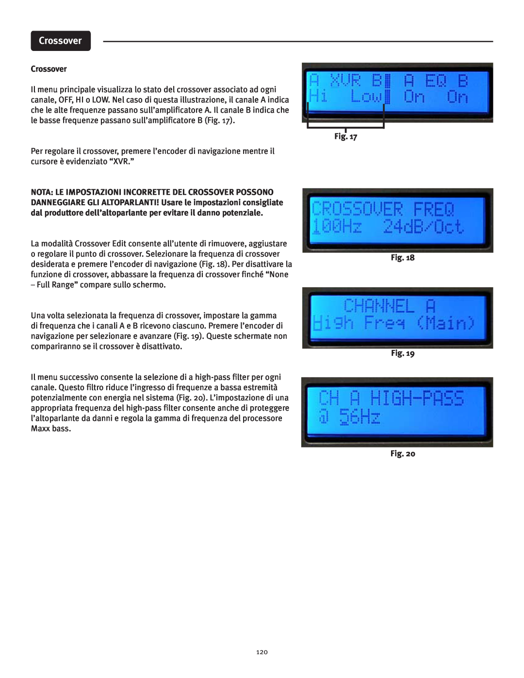 Peavey IPR 3000, IPR 6000, IPR 4500, IPR 1600 manual Crossover, Full Range” compare sullo schermo 