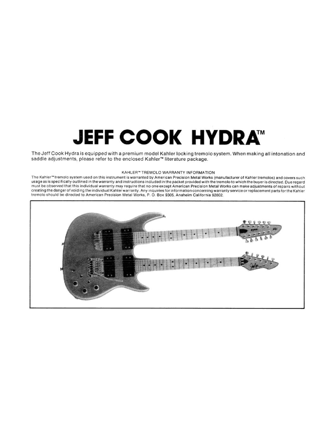 Peavey Jeff Cook Hydra manual 