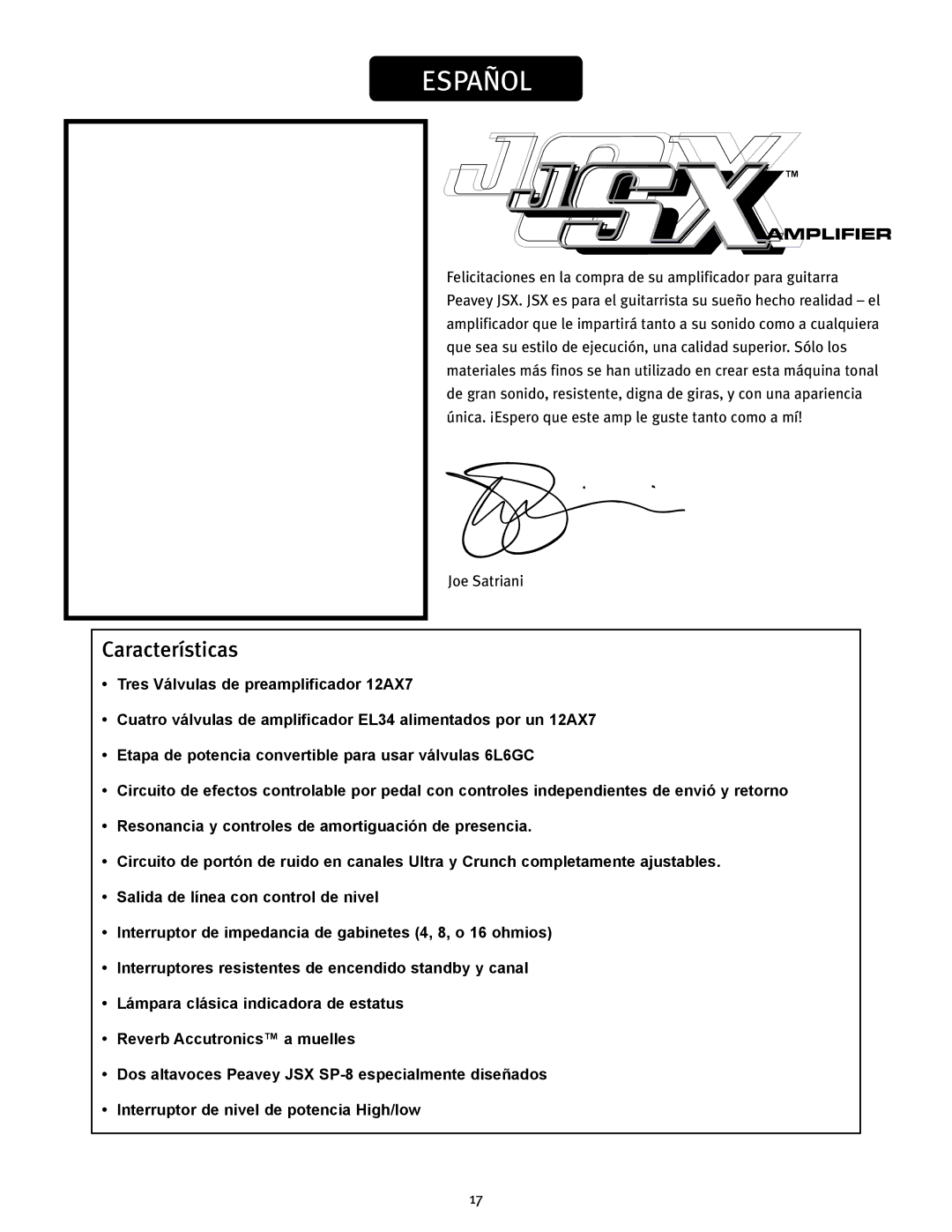 Peavey JSX 212 manual Español 