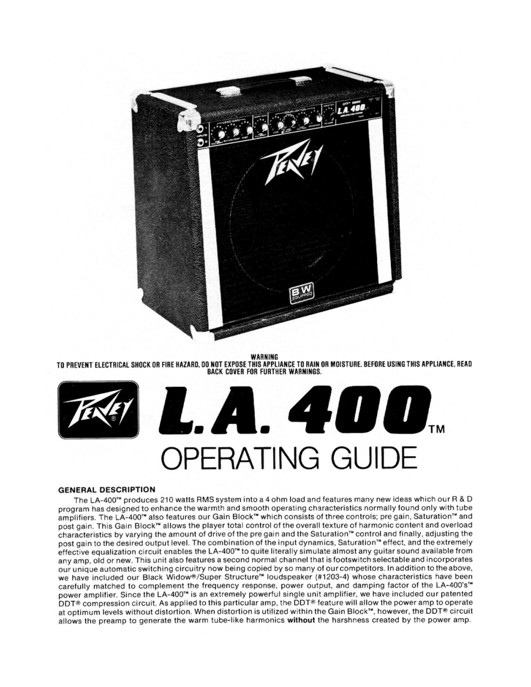 Peavey L.A. 400 manual 