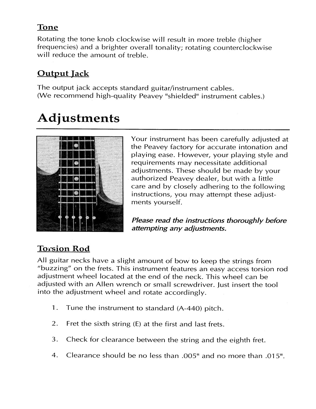 Peavey LTD VT, LTD HB, LTD ST, Limited Series manual 