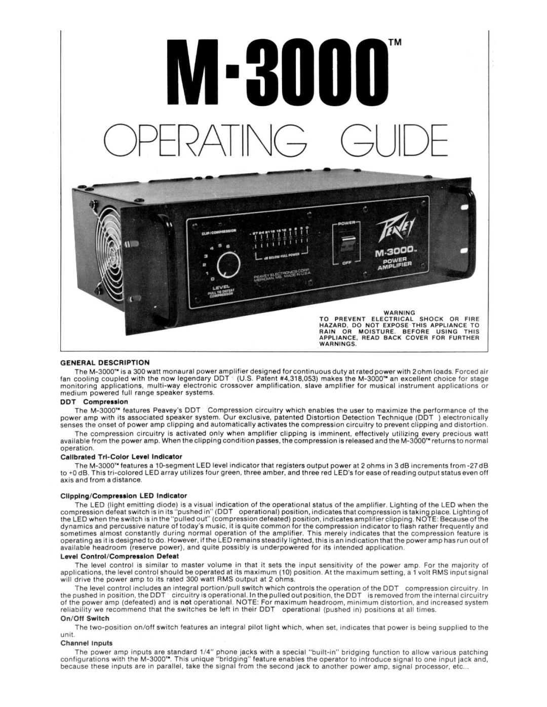Peavey M-3000 manual 