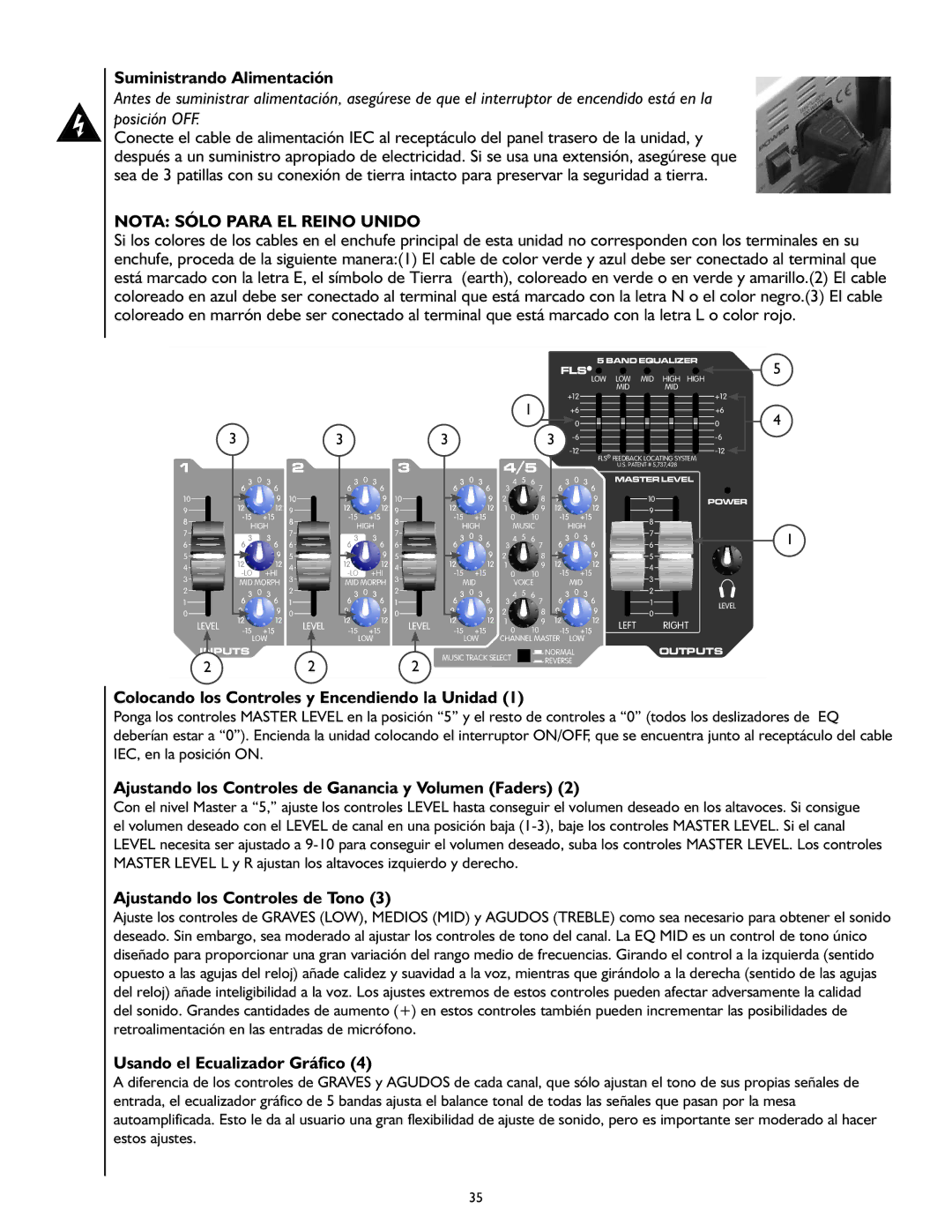 Peavey M100 manual Nota Sólo Para EL Reino Unido 