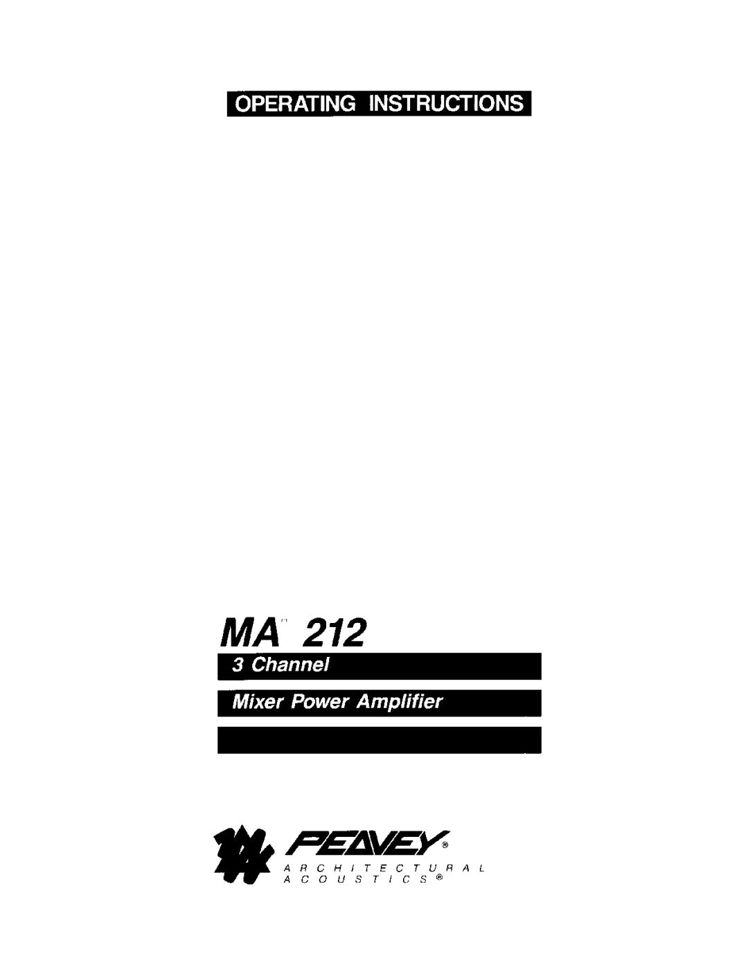 Peavey MA 212 manual 