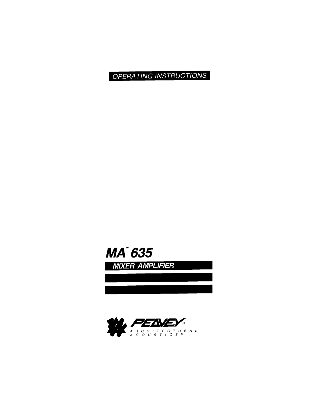 Peavey MA 635 manual 