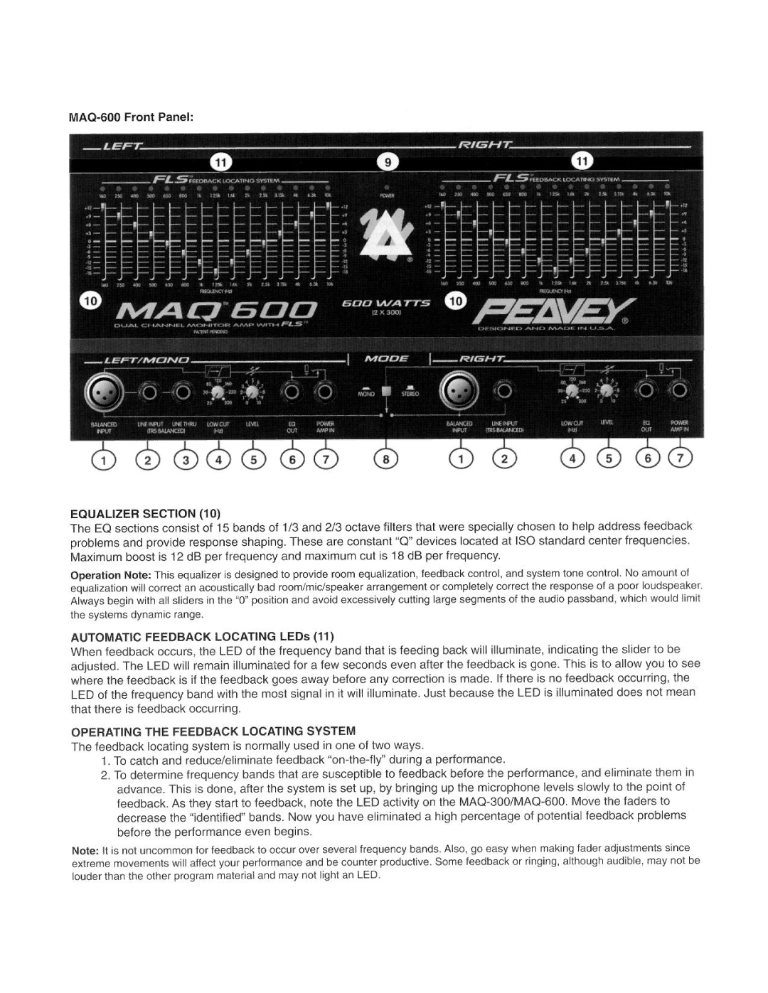 Peavey MAQ 600, MAQ 300 manual 