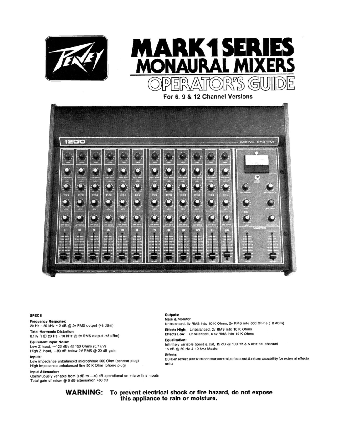 Peavey Mark 1 Series manual 