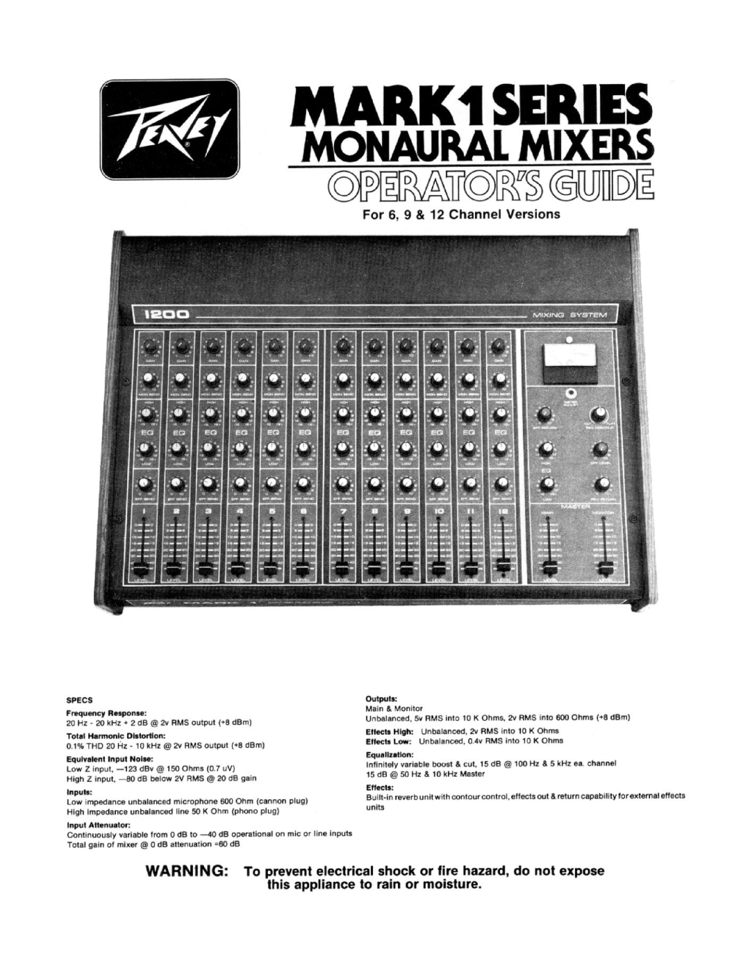 Peavey Mark 1 Series manual 