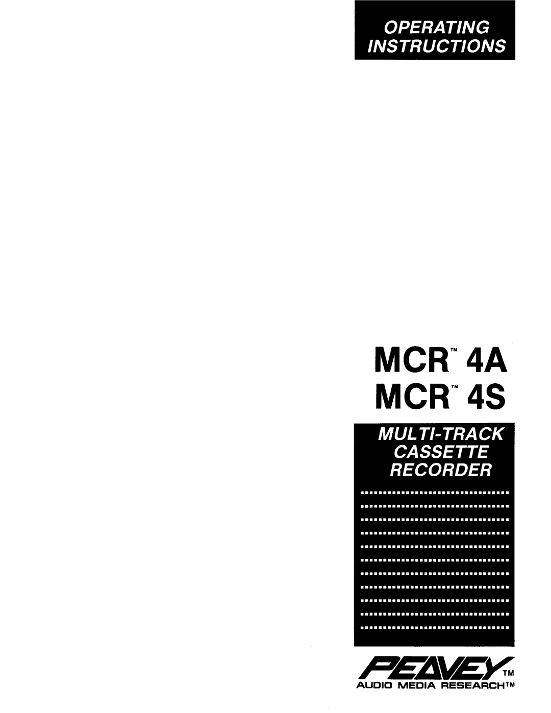 Peavey MCR 4A, MCR 4S manual 