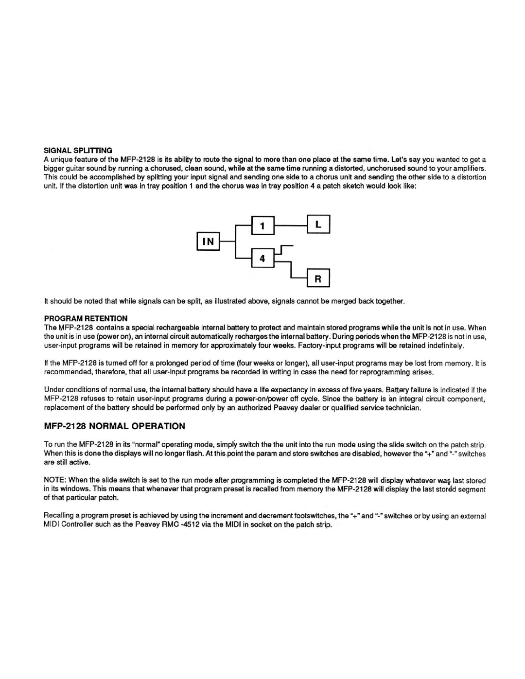 Peavey MFP 2128 manual 