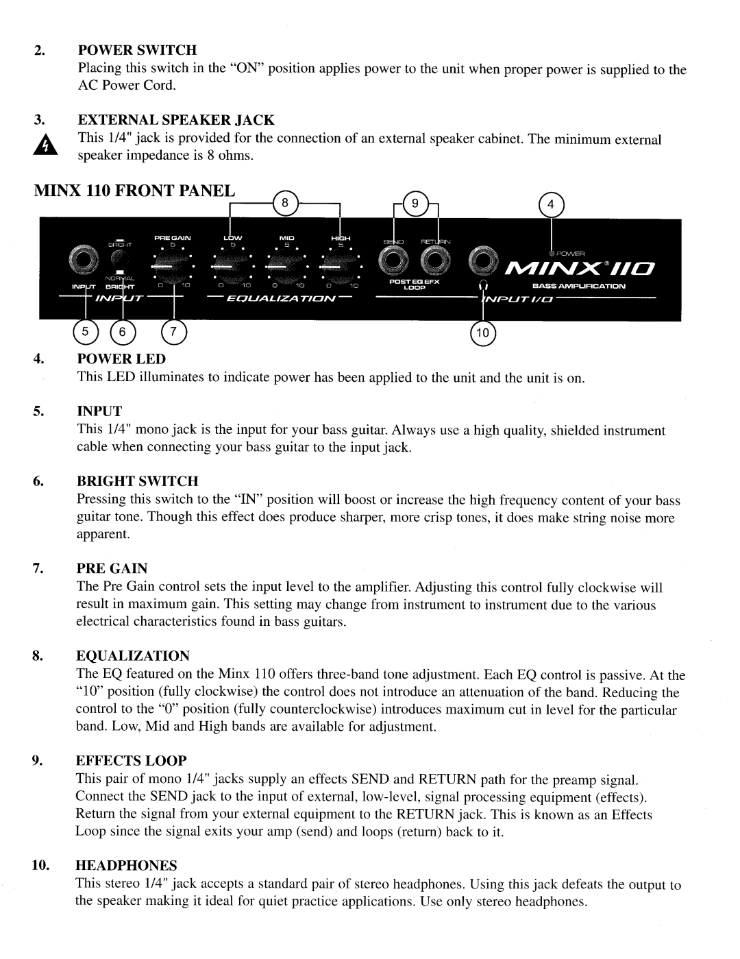 Peavey Minx 110 manual 