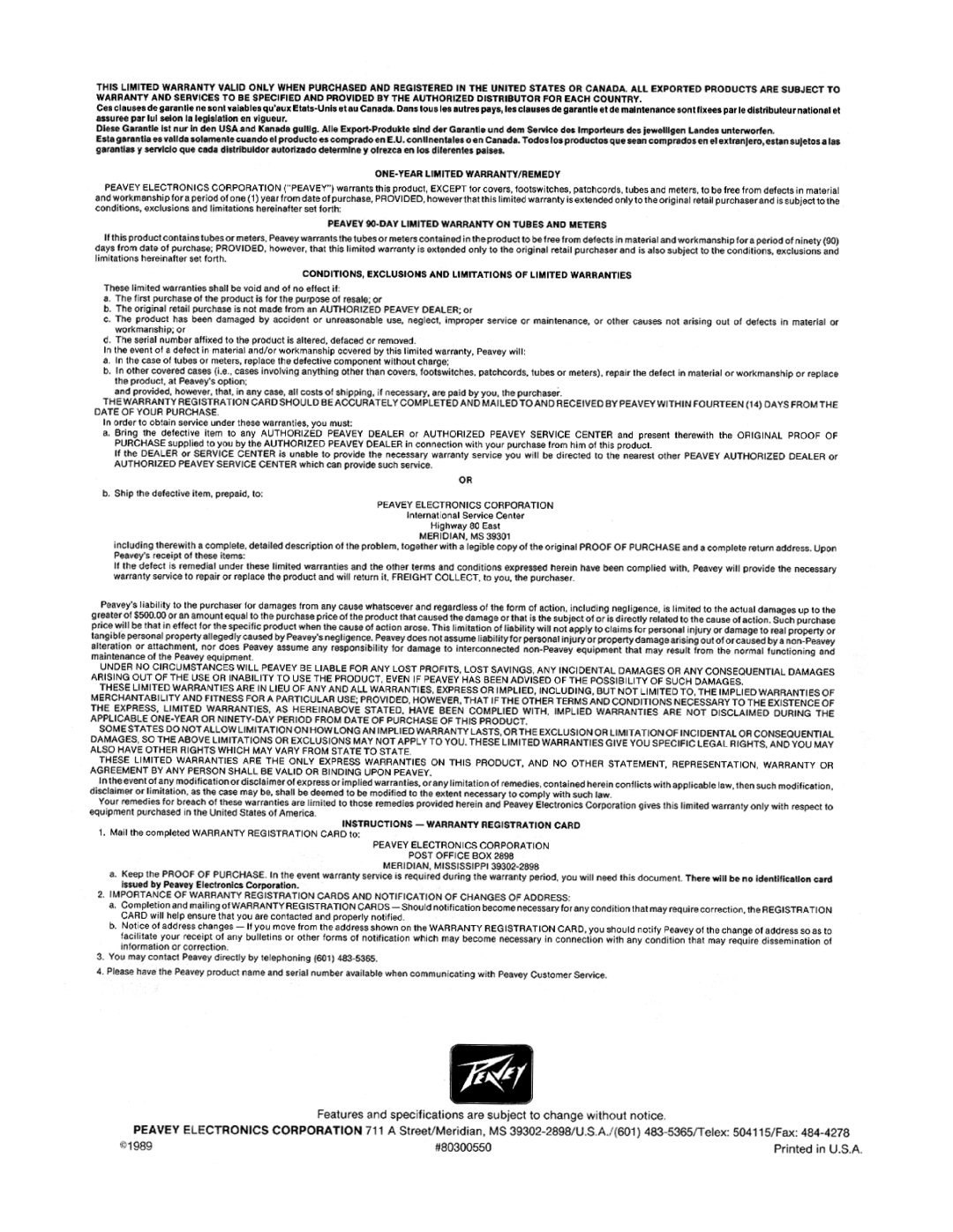 Peavey MS Series manual