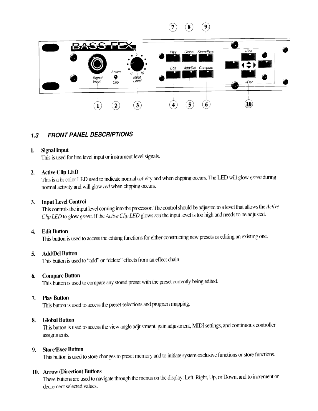 Peavey Multi-Effects Bass Preamp manual 