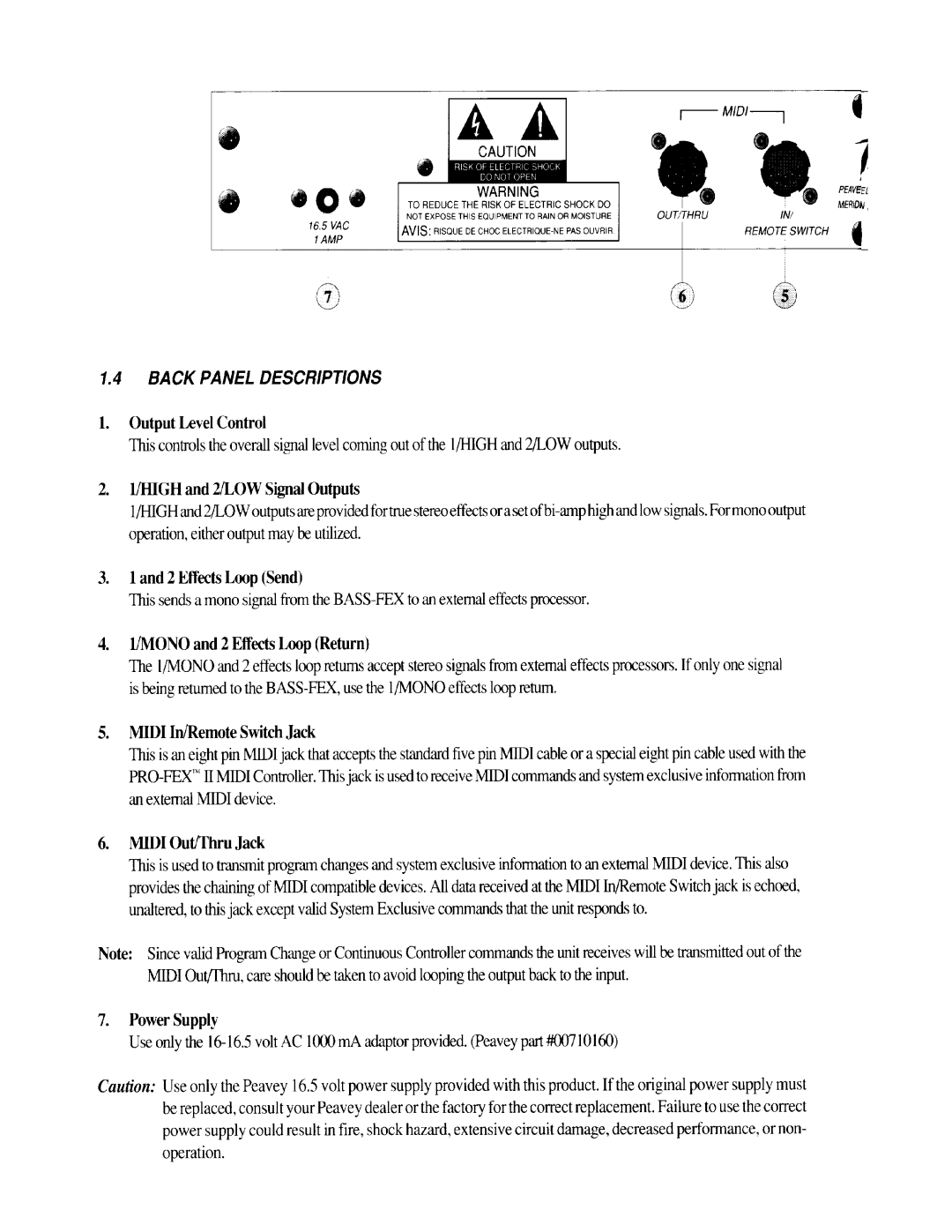 Peavey Multi-Effects Bass Preamp manual 