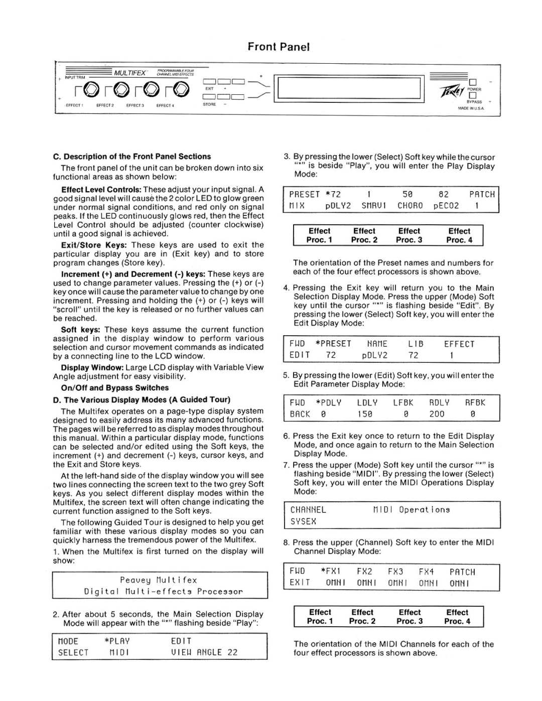 Peavey MULTIFEX manual 