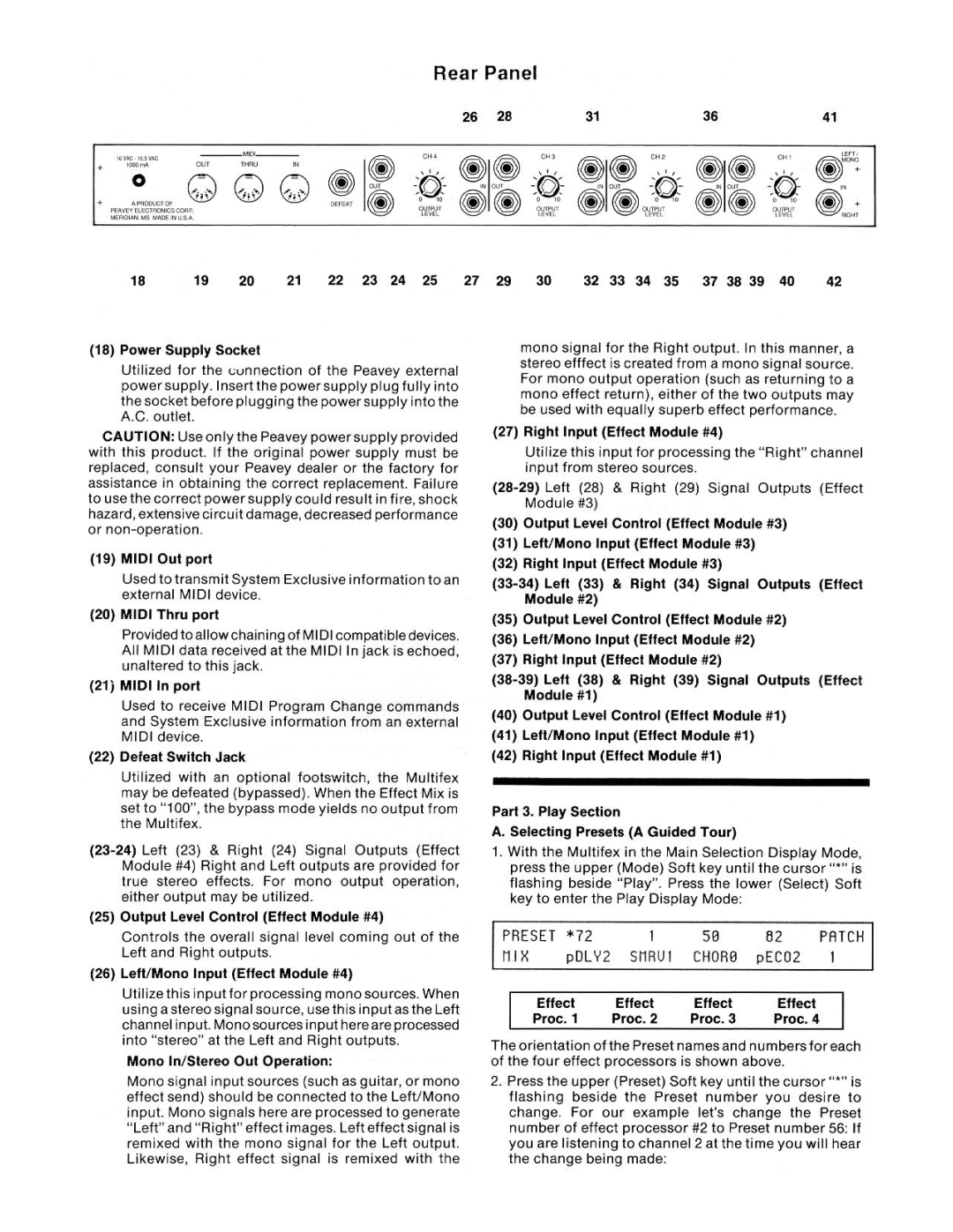 Peavey MULTIFEX manual 