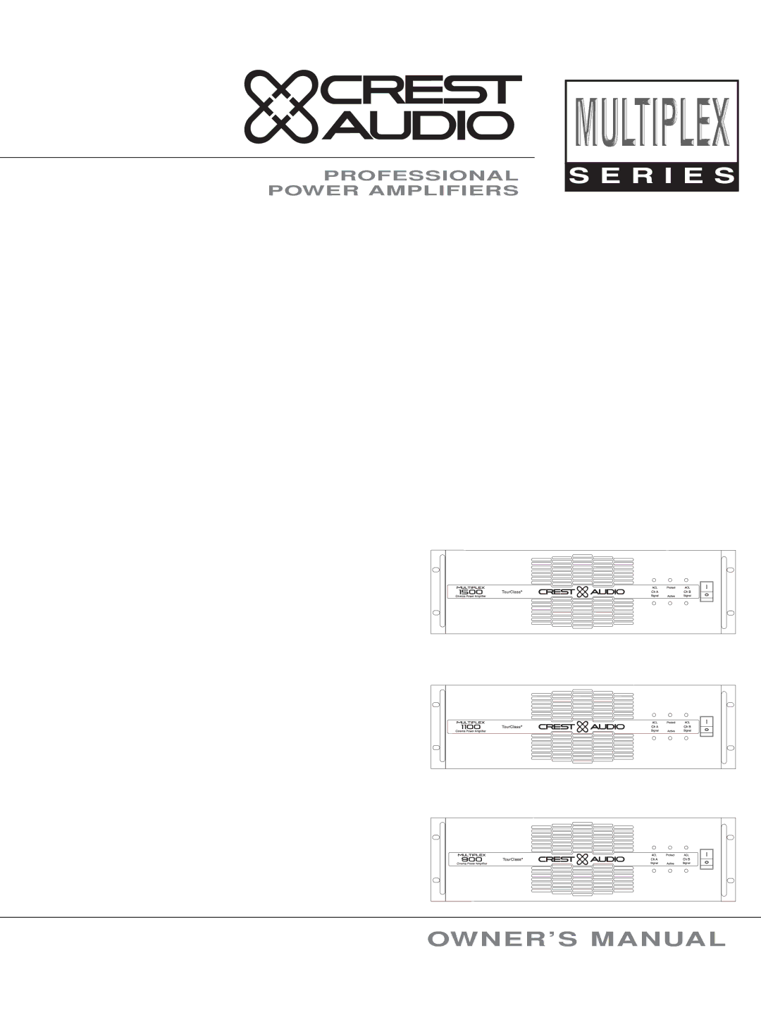 Peavey Multiplex Series owner manual Professional Power Amplifiers 