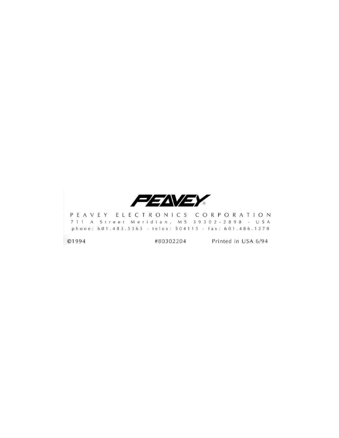 Peavey None manual 