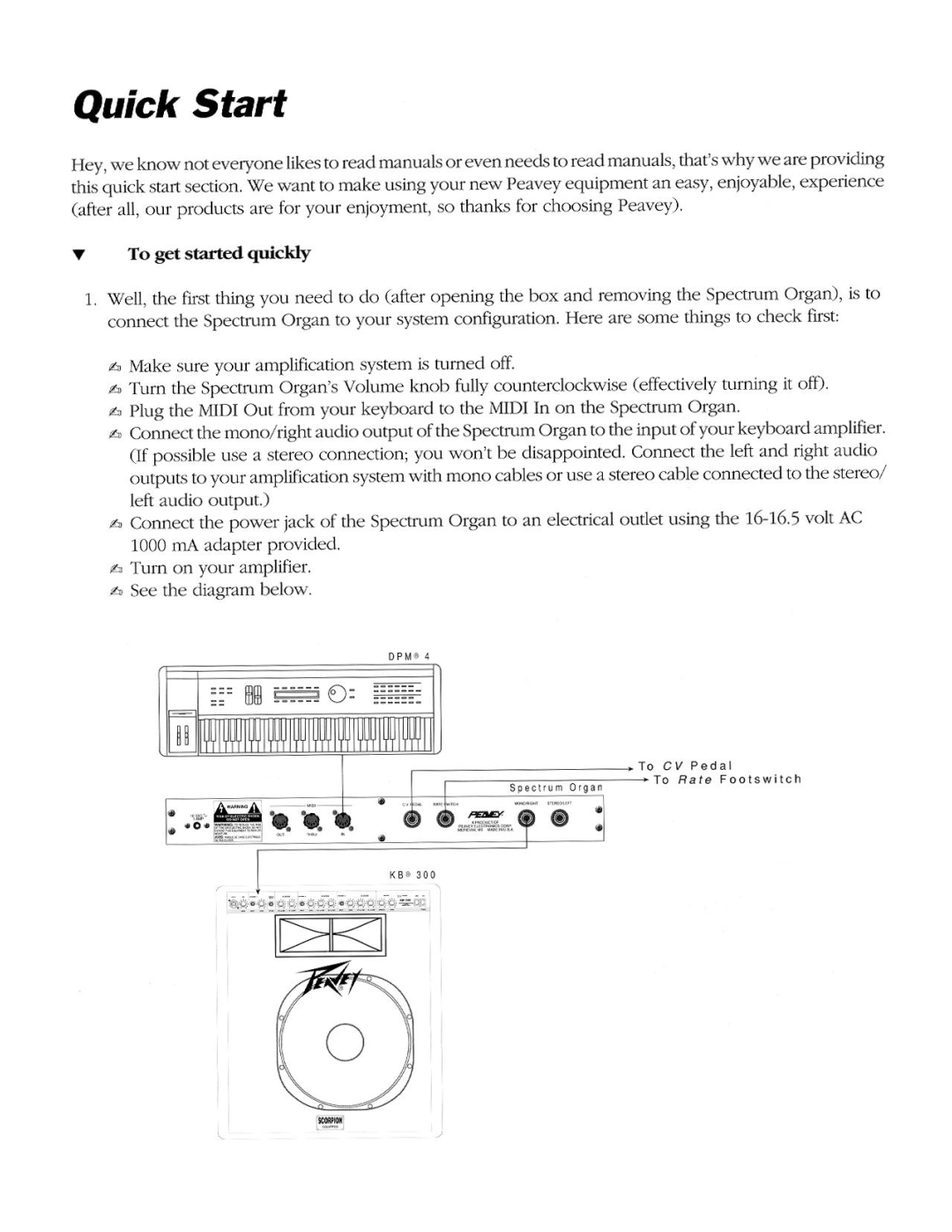 Peavey Organ manual 