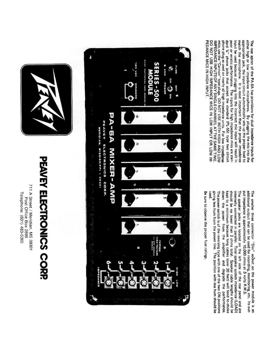 Peavey PA-6A manual 