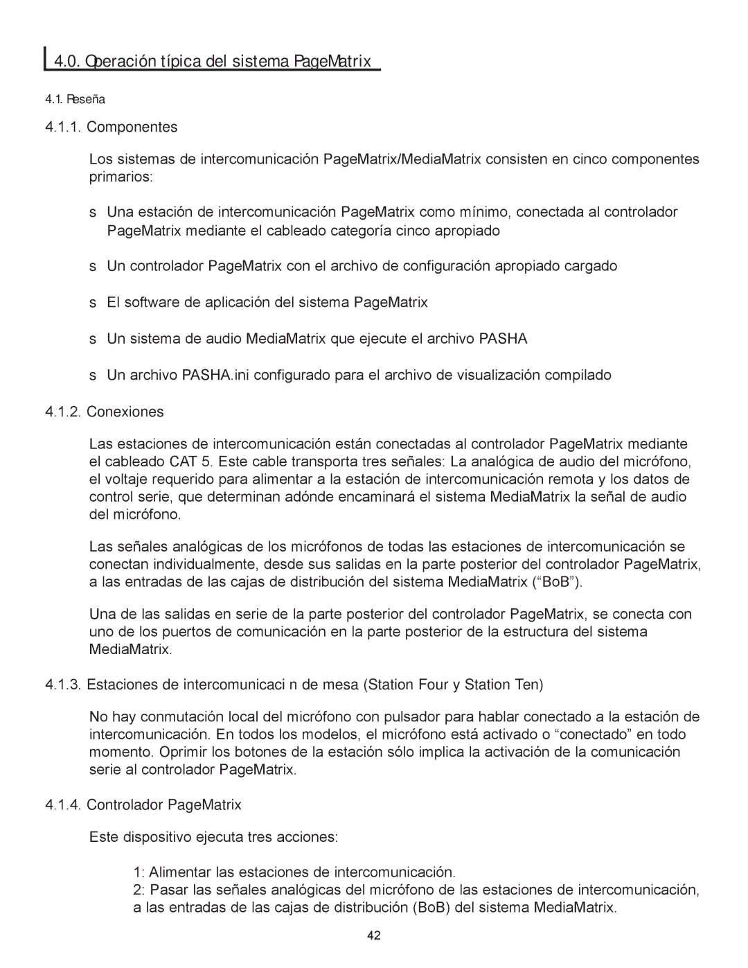 Peavey owner manual Operación típica del sistema PageMatrix, Reseña, Componentes, Conexiones, Controlador PageMatrix 